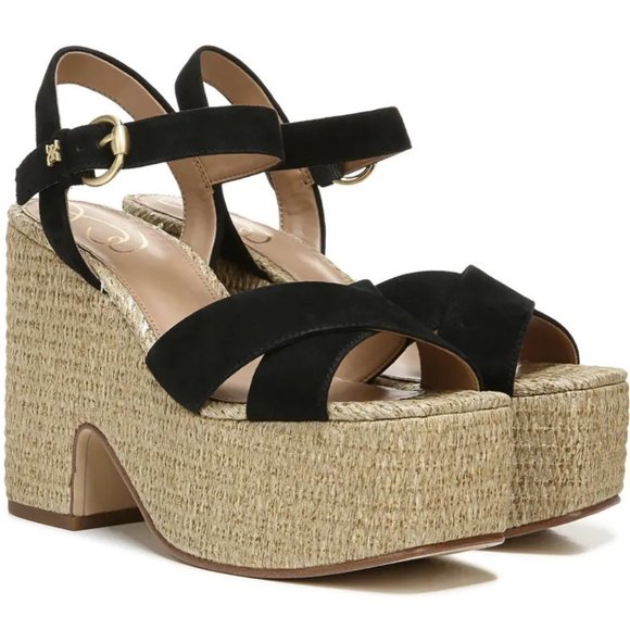 🆕️ NEW Trianna Espadrille Platform Sandal SAM EDELMAN 7.5 and 9.5 in Black - Picture 9 of 12